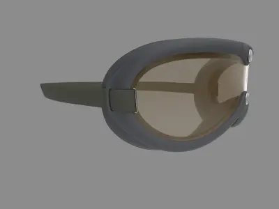 Vintage Military Goggles Low-poly 3D model