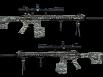 Ribbed Silencer Low-poly 3D model