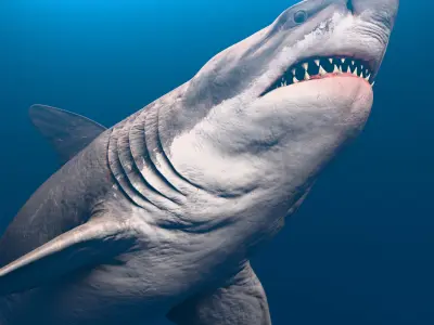 Megalodon Animated  Low-poly 3D model