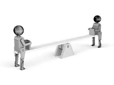 Wooden toy swing 02 3D model