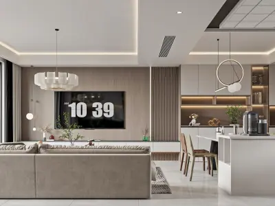 Restaurant Modern decoration villa Guest 3D model