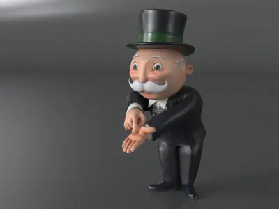 Mr Monopoly Trading Pose for 3D Print 3D print model
