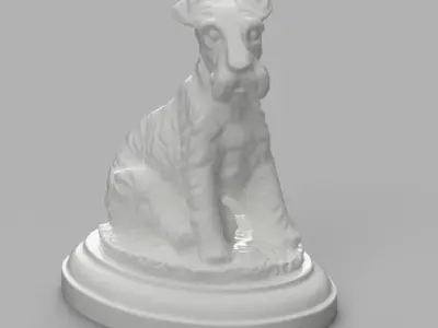 Chien irish terrier statue 3D print model