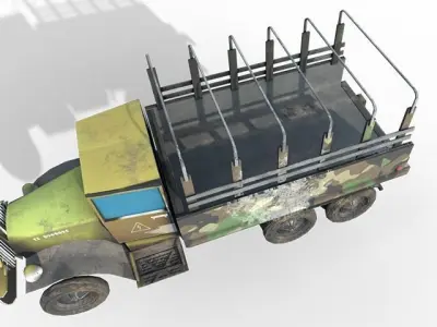 Military Truck Low Poly - 3D Model Low-poly 3D model