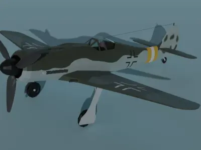 Focke-Wulf Fw 190 D-9 Low-poly 3D model