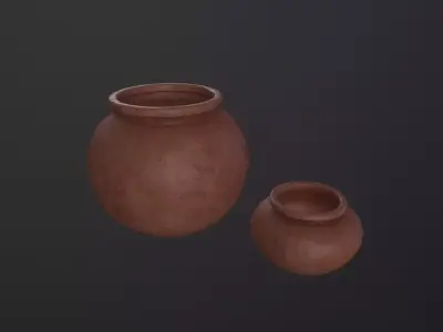 Medieval Cooking Pots 3D Model Low-poly 3D model