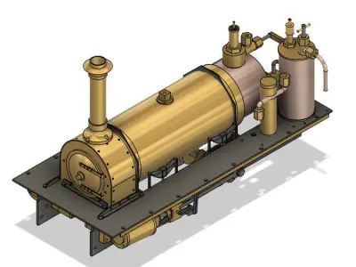 Locomotive gold steam 3D model