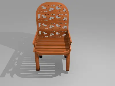 3D Rendering Ethnic Ornamental Chairwood Free 3D print model