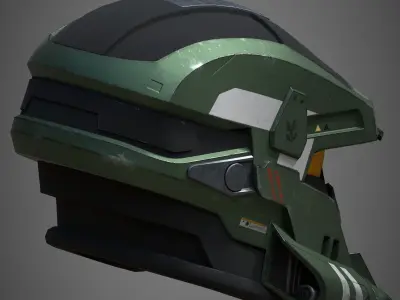 Mech Helmet Low-poly 3D model