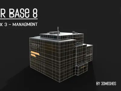 AIR BASE 8 - Dock 3 - Managment Low-poly 3D model
