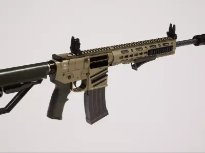 Assault Rifle 2 Used Low-poly 3D model