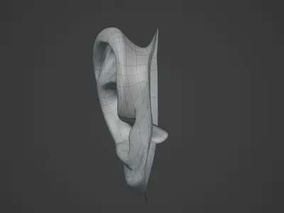 Stylized Ear Low Poly 3D model