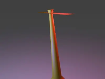 Bamboo Copter gaget Low-poly 3D model