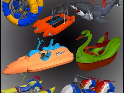 Paddle bike  low poly Low-poly 3D model