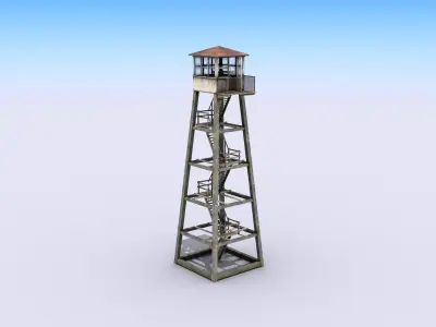 Tall Guard Tower Low-poly 3D model