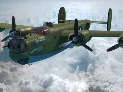 B-24 Liberator High Def 3D model
