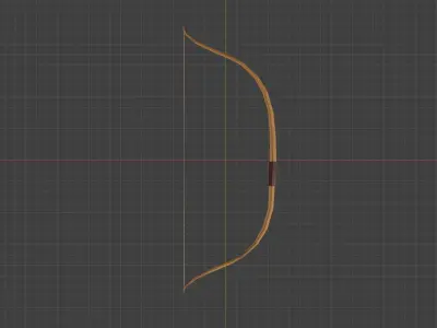wooden bow and arrow Free low-poly 3D model