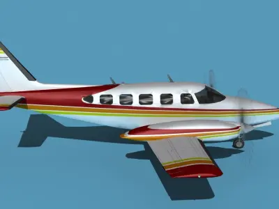Piper PA-31-350 Navajo Chieftain V08 3D model