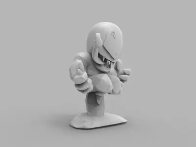 Chibi ULTIMATE VENOM Sitting on rocks 3D PRINTING DIORAMA 3D print model