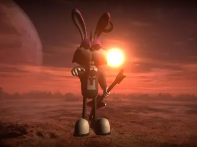 Punk Bunny Low-poly 3D model