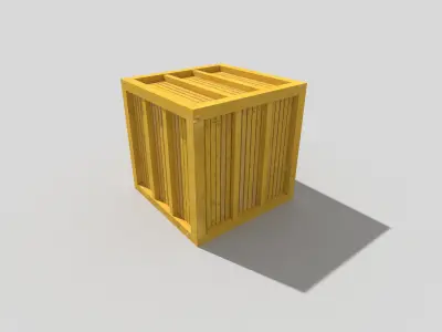 low poly wooden crate Low-poly 3D model get