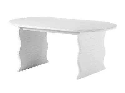 Wave Hardwood Oval Dining Table Free low-poly 3D model
