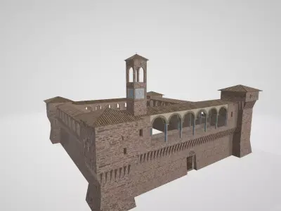 Italian castle Low-poly 3D model
