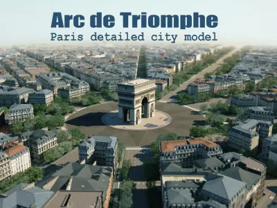 Arc De Triomphe Paris City 3D model