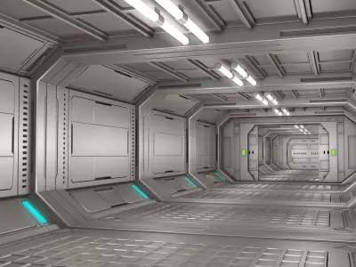 Sci Fi Corridor  3D model 78