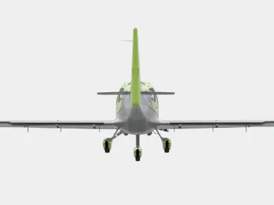 Aircraft Propeller Carbon Lime Low-poly 3D model