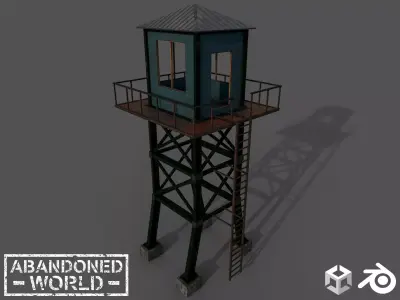 Guard Tower Metal Low-poly 3D model