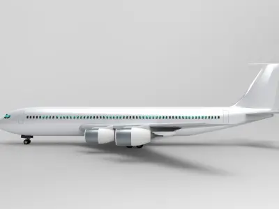 Boeing 707 Low-poly 3D model
