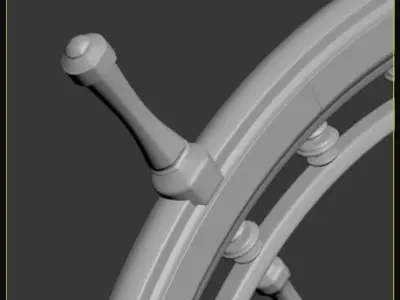 Ship Steering Wheel 3D model