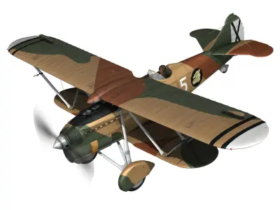 Fiat CR 32 - Italy Air Force - X Gruppo 3D model