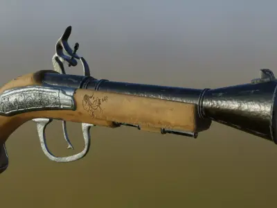 Pirate gun Low-poly 3D model