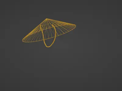 Japanese hat Jingasa Free 3D model