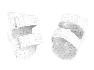 Military black elbow pads 11 Low-poly 3D model