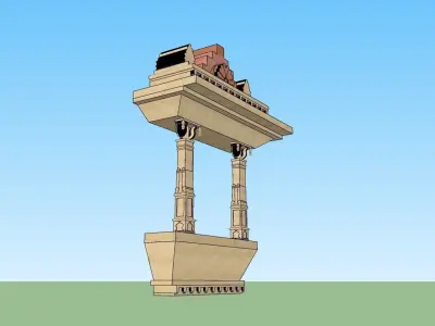 indian jodhpuri stone jharokha 3d modal Low-poly 3D model