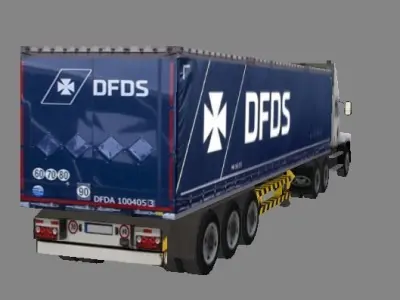 Container truck low-poly Low-poly 3D model