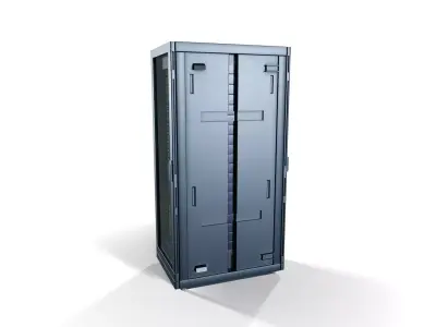 Futuristic Sci-Fi Server Rack 02 3D model
