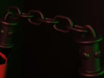 Playful Cloud ie Red and Black Nunchucks Free low-poly 3D model