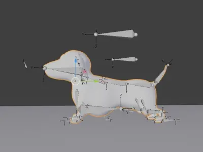 Cute Dog Low-poly 3D model