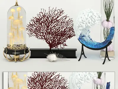 Marine decorative set 02 3D model