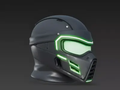 Stylized Cyber Ninja Mask 3D Model 3D Model Low-poly 3D model