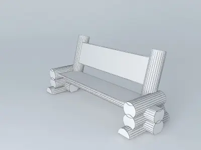 Log bench Free 3D model