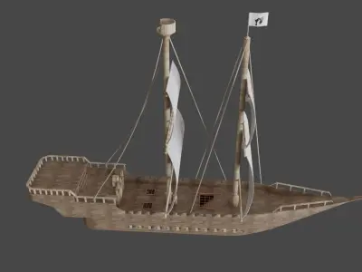 old Ship pbr Low-poly 3D model