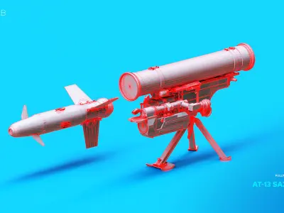 AT-13 Saxhorn-2 Rocket Launcher 3D model