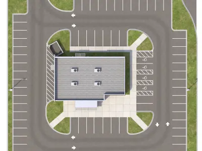 Commercial Building-009 Office With Site 3D model