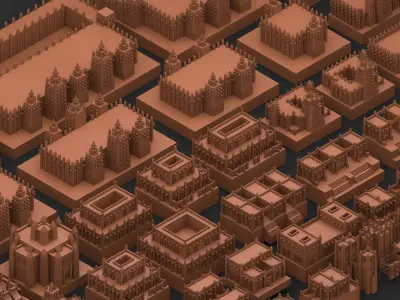 Vernacular Buildings pack Low-poly 3D model