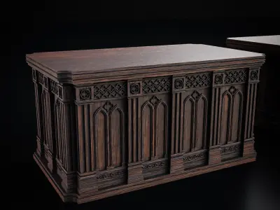GOTHIC INTERIOR PROPS ASSET Collection Low-poly 3D model